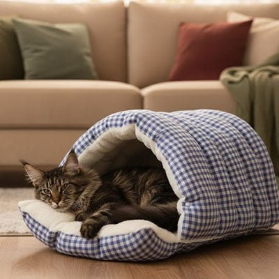 chat niche semi fermée effet cocon confortable