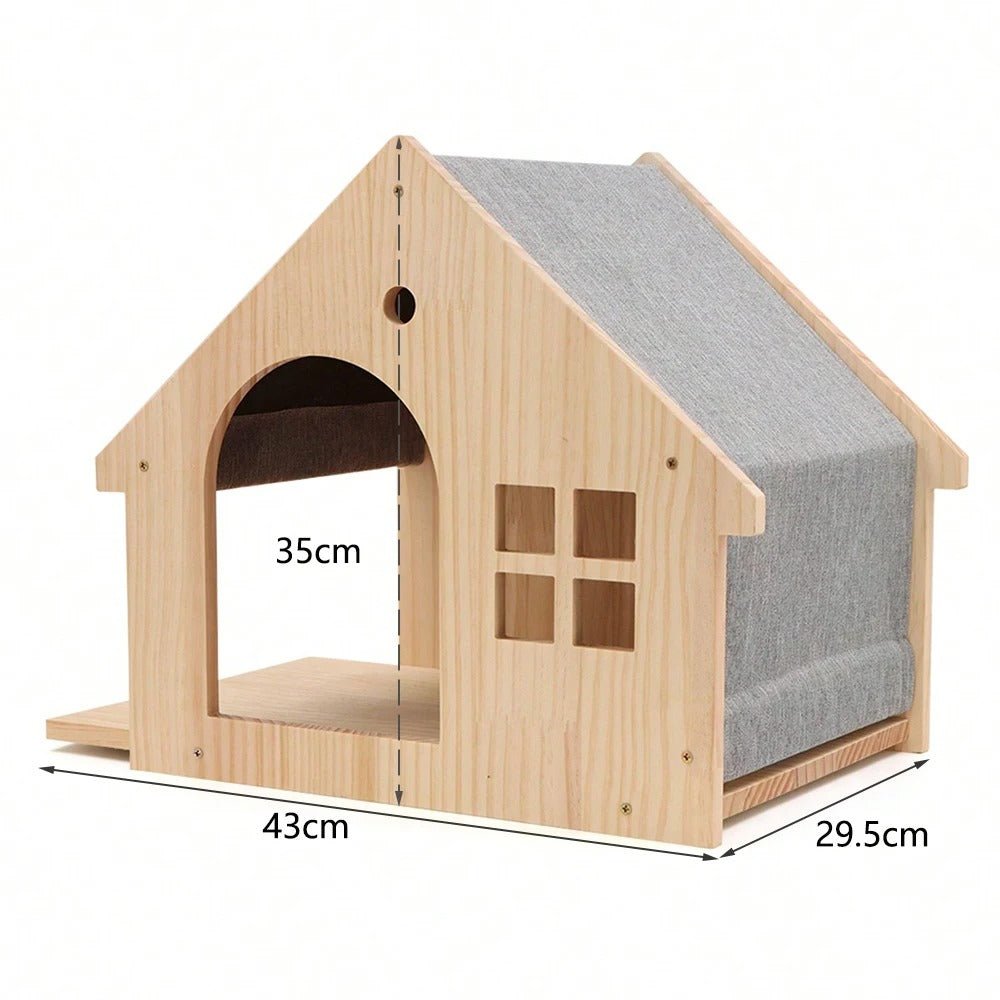 chat niche murale structure solide bois