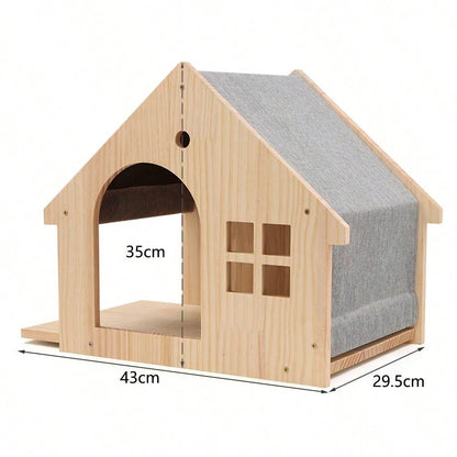 chat niche murale structure solide bois