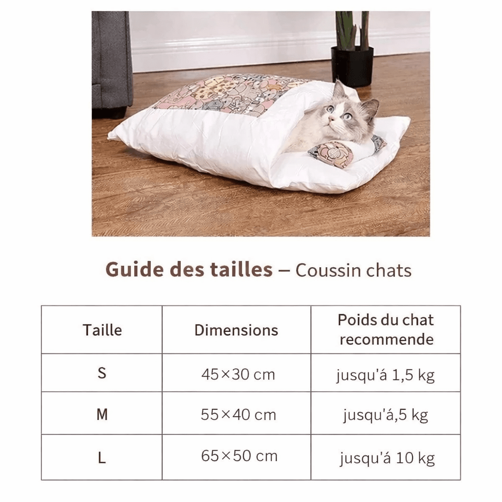 guide tailles coussin chats choisir bonne dimension