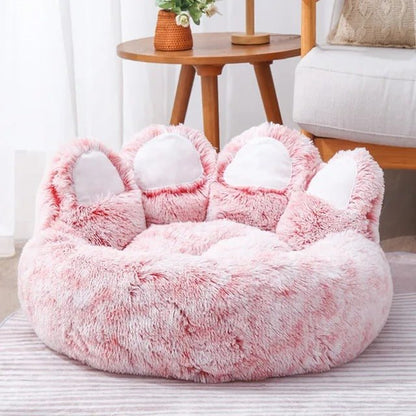 coussin chats en forme de patte rose panier pour chat doux et moelleux