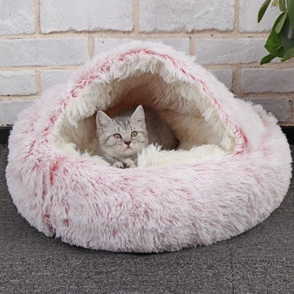 mignon chaton couché chaleur dans coussin pour chat rose Duvet Félin
