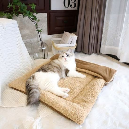 chat bien installé dessus coussin pour chats beige Chat'Confort Plus
