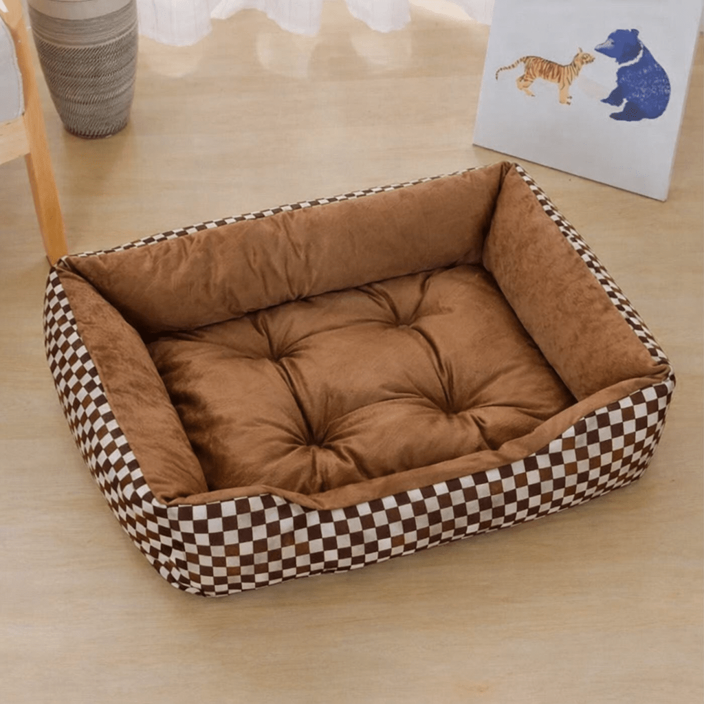 coussin pour chats confortable avec bords épais et tissu doux pour repos quotidien