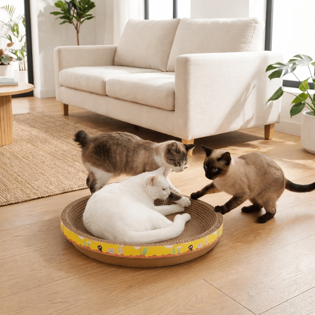 griffoir chat carton oval utilisation plusieurs chats