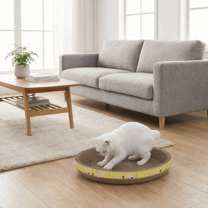 griffoir chat carton oval chat fait ses griffes