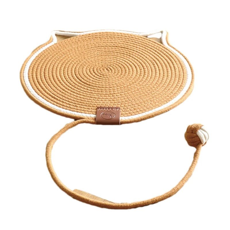 griffoir chat rond couleur brun naturel corde
