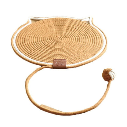 griffoir chat rond couleur brun naturel corde