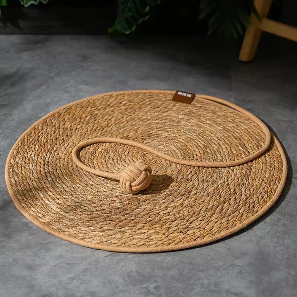 tapis griffoir chat rond design naturel