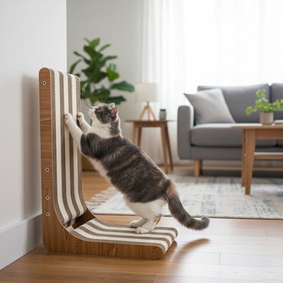 griffoir design chat carton ondulé action griffage