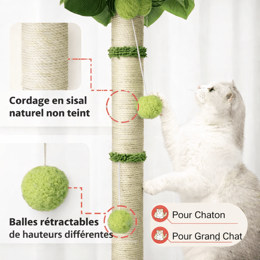 griffoir design palmier sisal naturel base stable