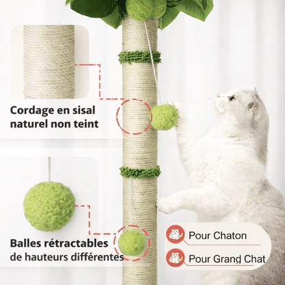 griffoir design palmier sisal naturel base stable