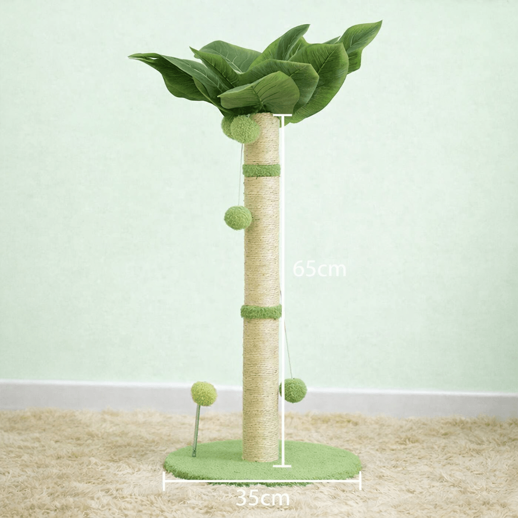 griffoir design palmier chat couleur vert clair