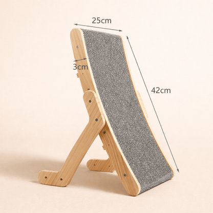 dimensions du griffoir chat taille compacte 42 cm en bois naturel