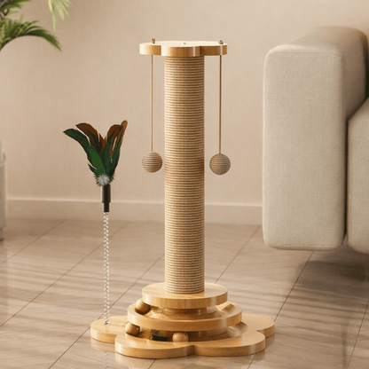 griffoir en sisal en bois naturel avec design minimaliste moderne