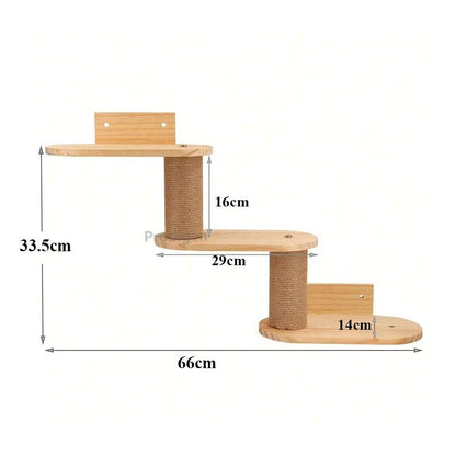 dimensions griffoir mural chat sisal bois massif 66cm 33.5cm
