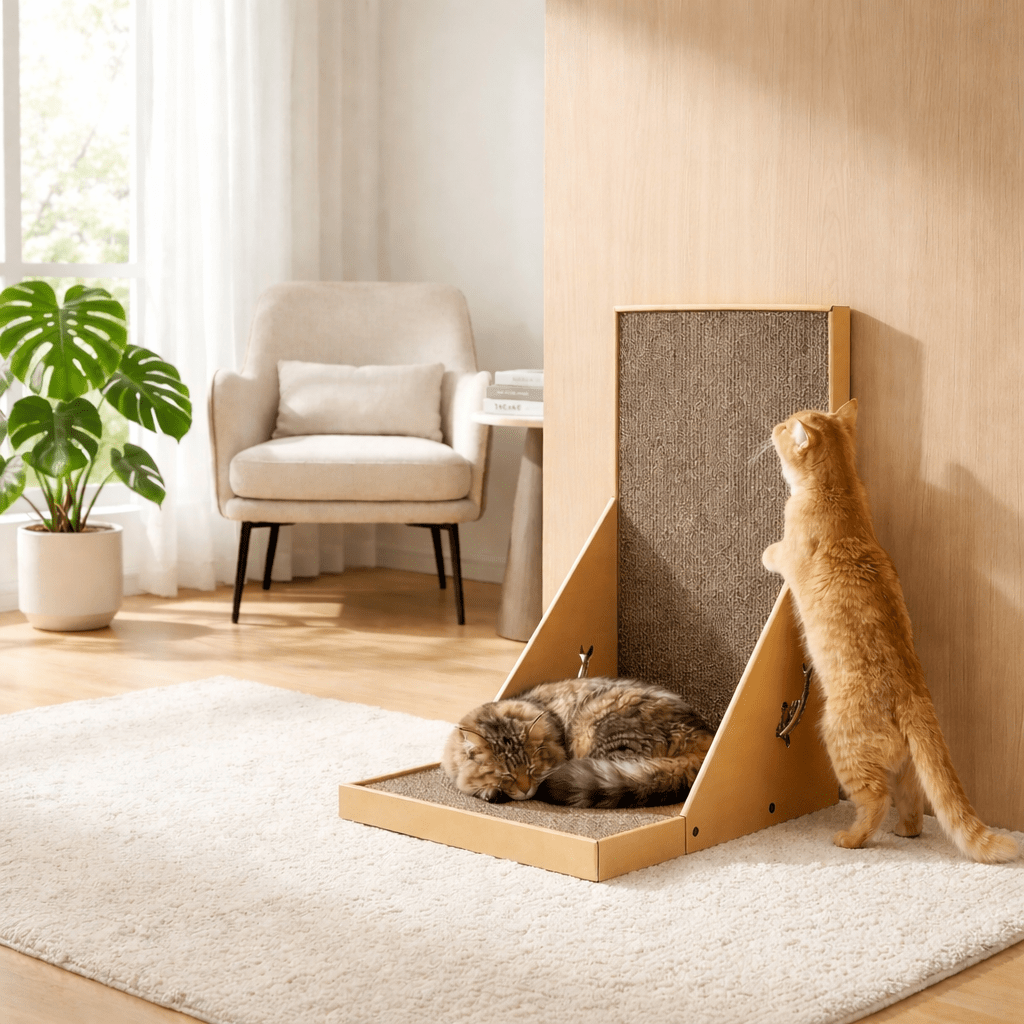 griffoir pour chat design carton ondulé meuble griffade chat salon