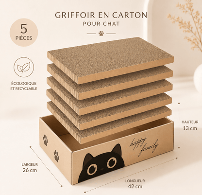 dimensions d une griffoire chat en carton avec longueur largeur et hauteur
