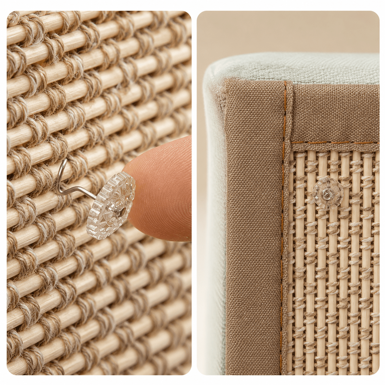 Fixation du Griffoire Chat sur le tissu du canapé