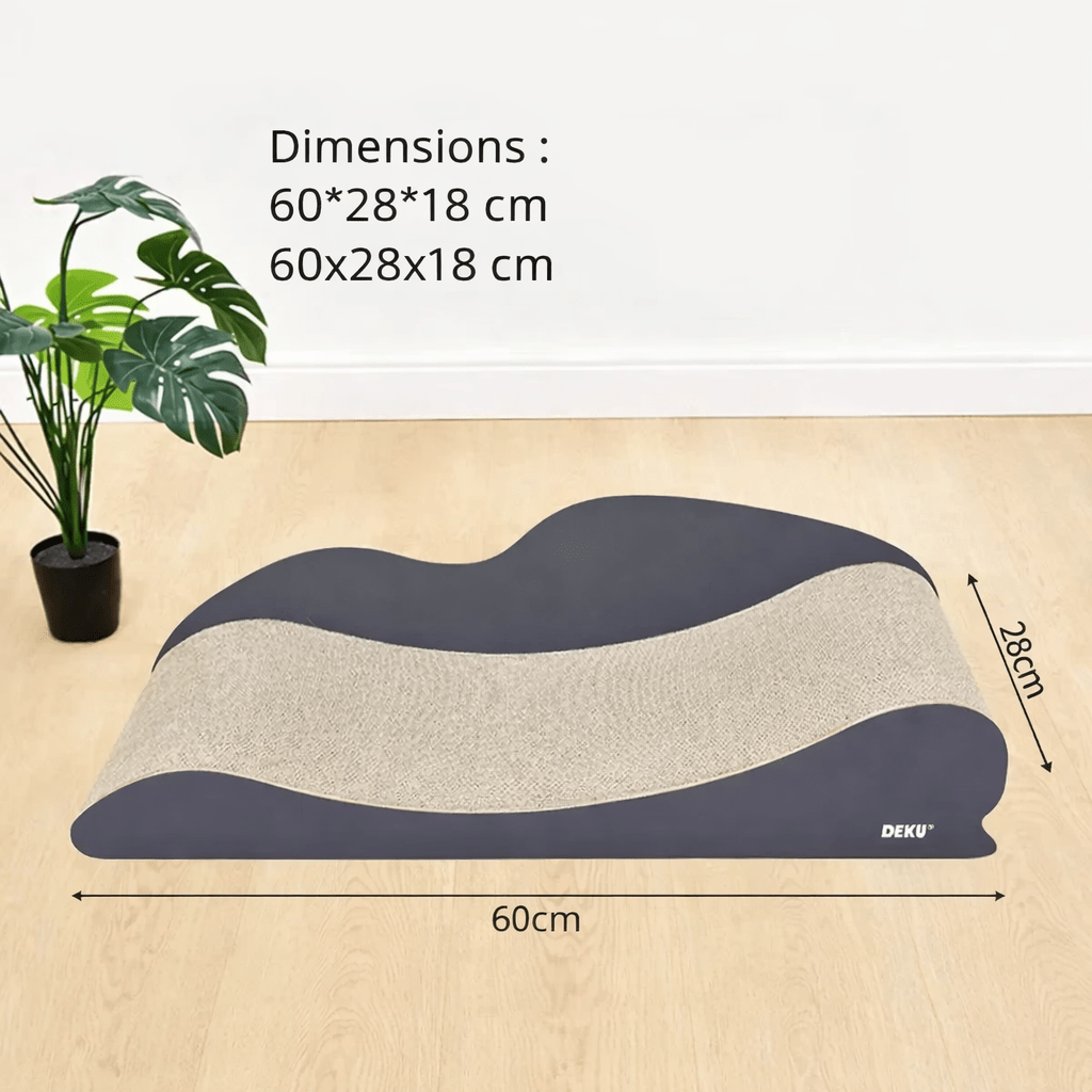 griffoir chat design en carton ondulé forme vague 60cm