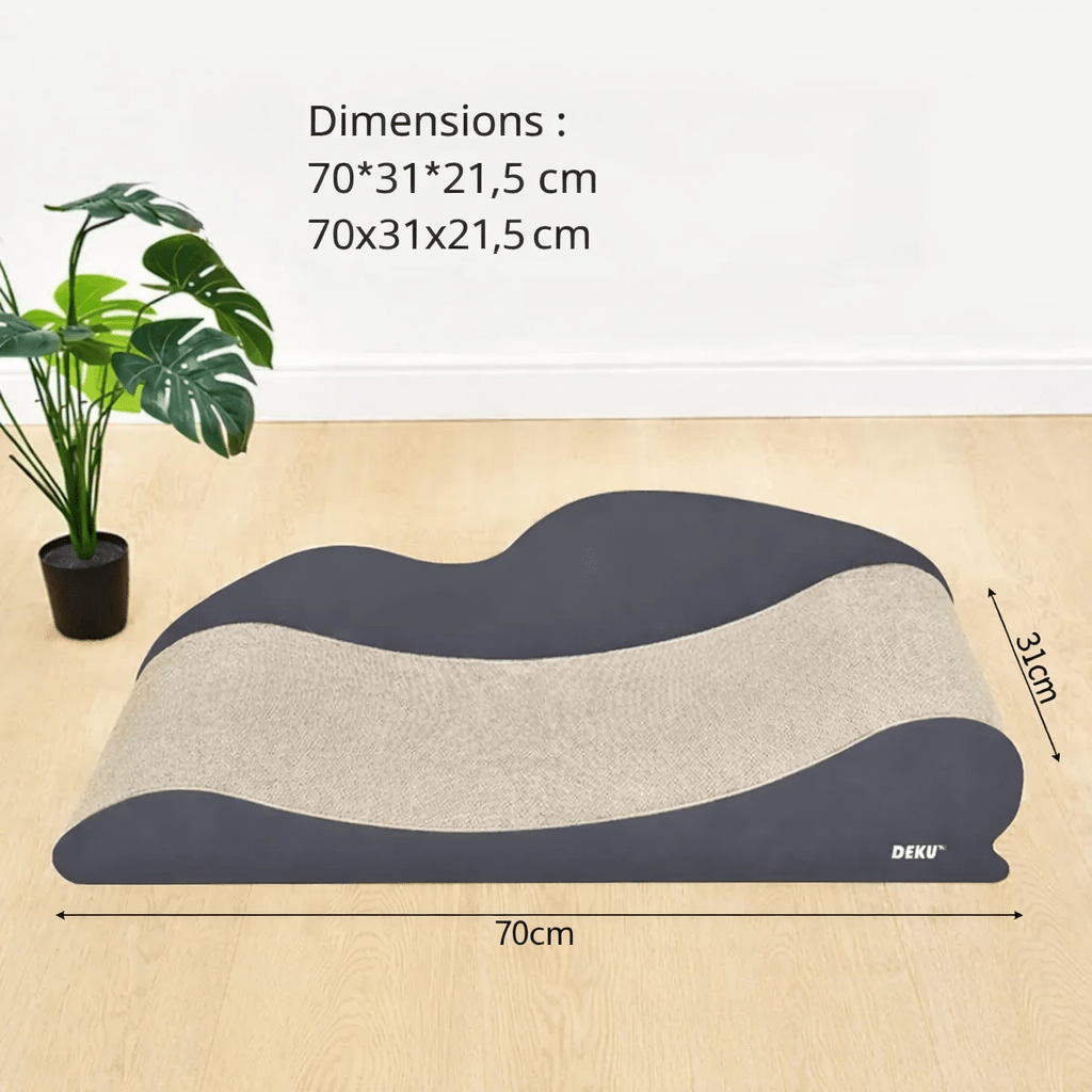 griffoir chat design en carton ondulé forme vague 70cm