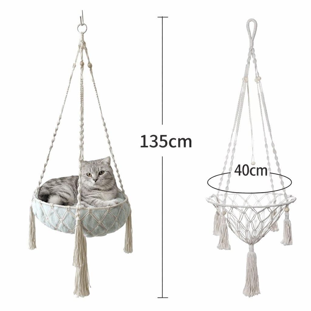 hamac à chat suspendu dimensions 135cm 40cm