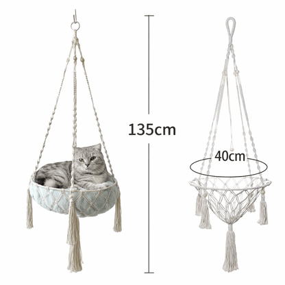 hamac à chat suspendu dimensions 135cm 40cm