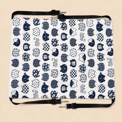 Hamac à chat suspendu motif chats bleu marine avec sangles ajustables