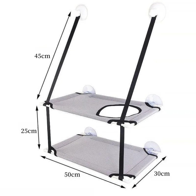 dimension hamac chat double étage fenêtre