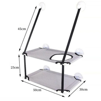 dimension hamac chat double étage fenêtre