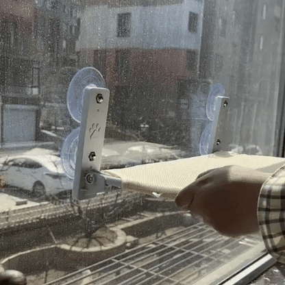 installation hamac chat fenetre ventouses sans percage