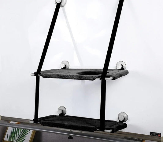 hamac chat mural noir double
