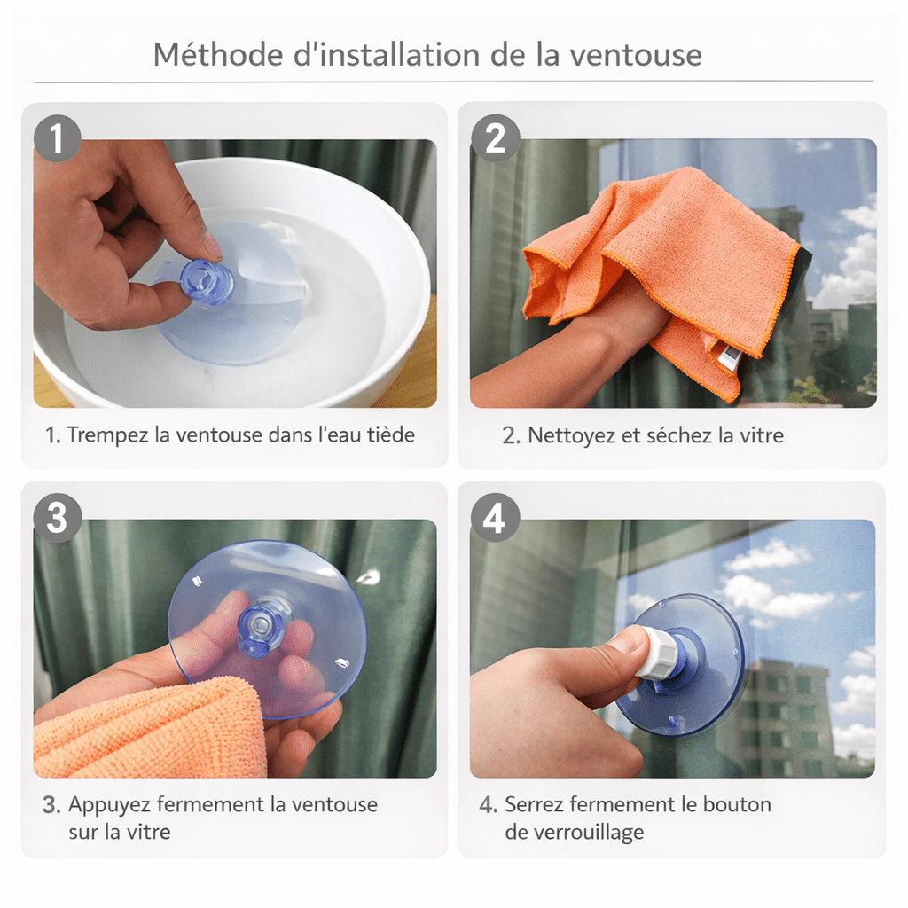 installation hamac chat fenêtre ventouses