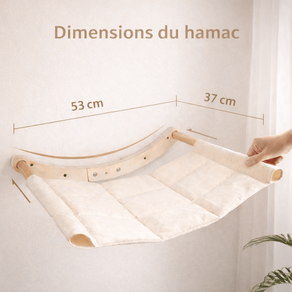 dimensions hamac mural chat 53cm 37cm