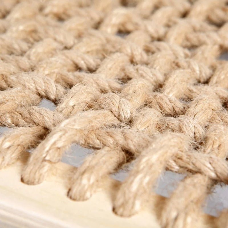 sisal tressé Hamac Mural chat bois vue proche TopBonbon