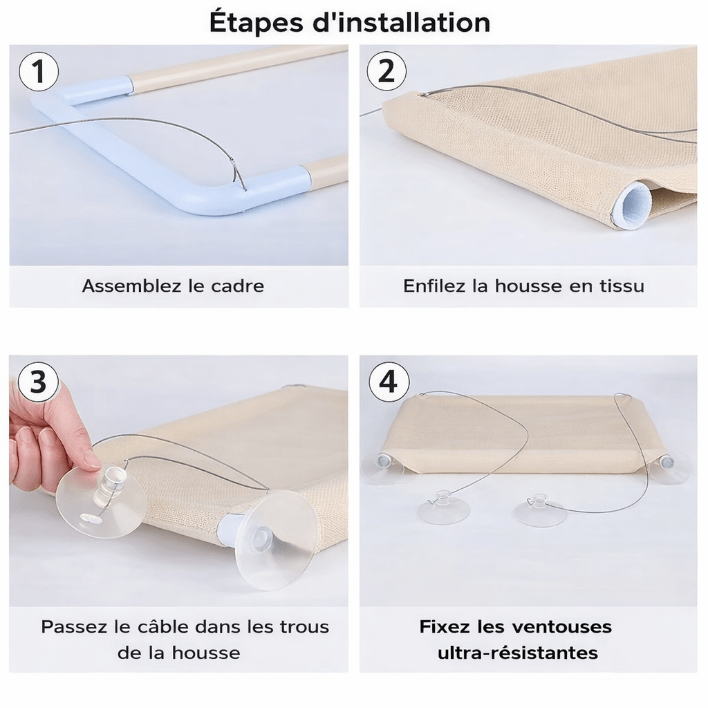 installation hamac pour chat fenêtre