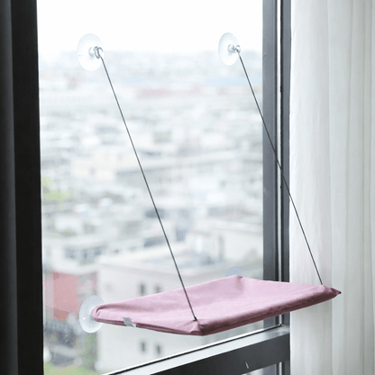 hamac pour chat fenêtre rose