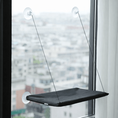 hamac pour chat fenêtre noir