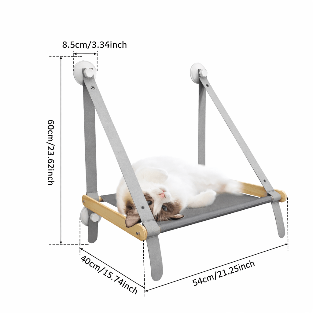 dimensions du hamac pour chat fenêtre avec mesures détaillées