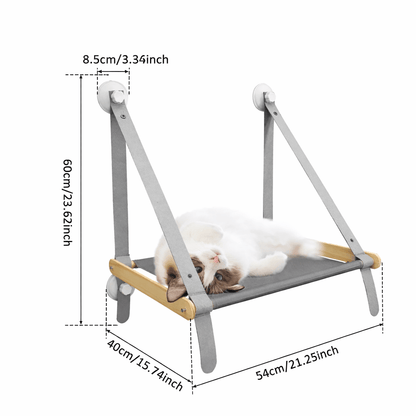 dimensions du hamac pour chat fenêtre avec mesures détaillées