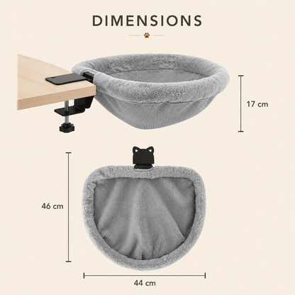 Dimensions du hamac pour chat suspendu avec fixation de bureau