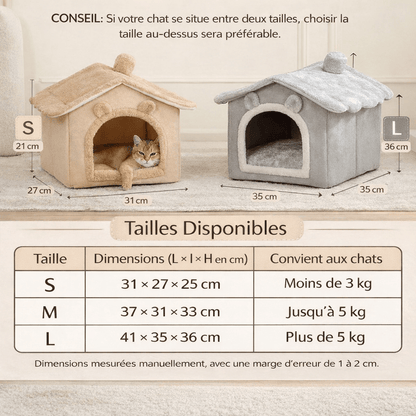 niche chat tailles disponibles dimensions