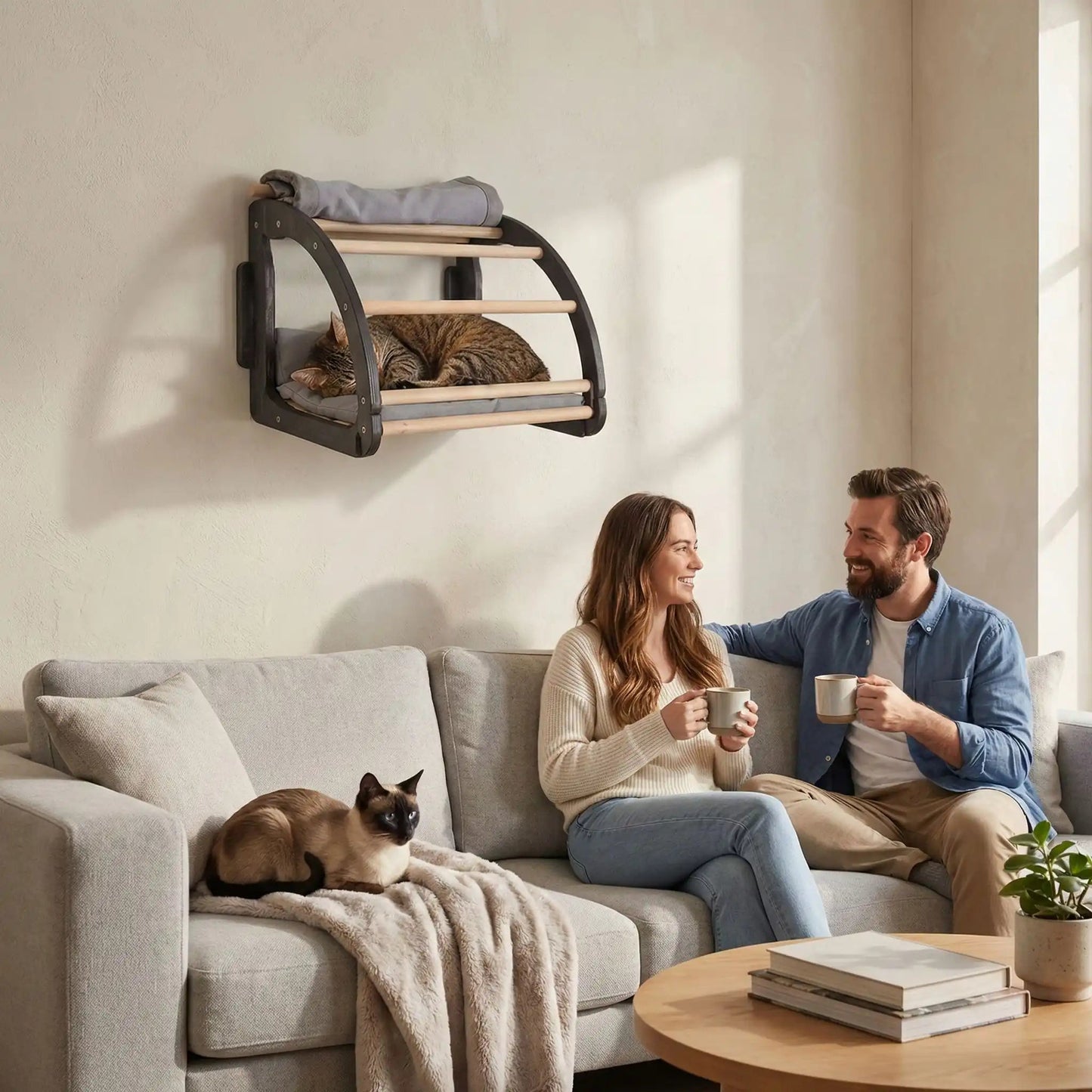 niche murale chat design intérieur familial