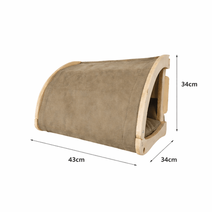 niche murale chat bois coussin dimensions 43x34x34cm