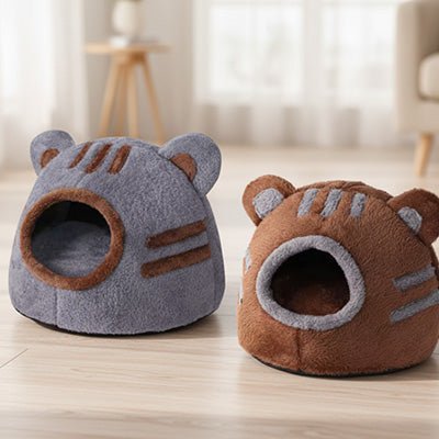 deux niche pour chat couleur differente cocoon ultra-douillet