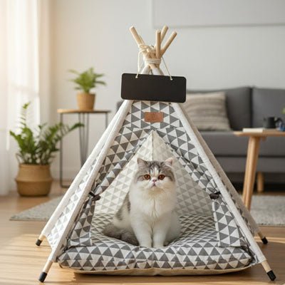 niche pour chat tipi coussin doux confort