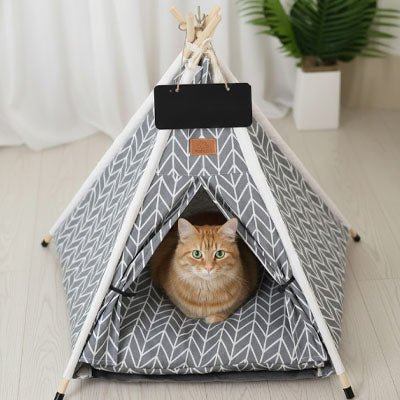 niche pour chat tipi motif géométrique cocooning
