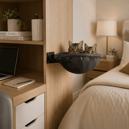 hamac mural chat installé dans une chambre moderne