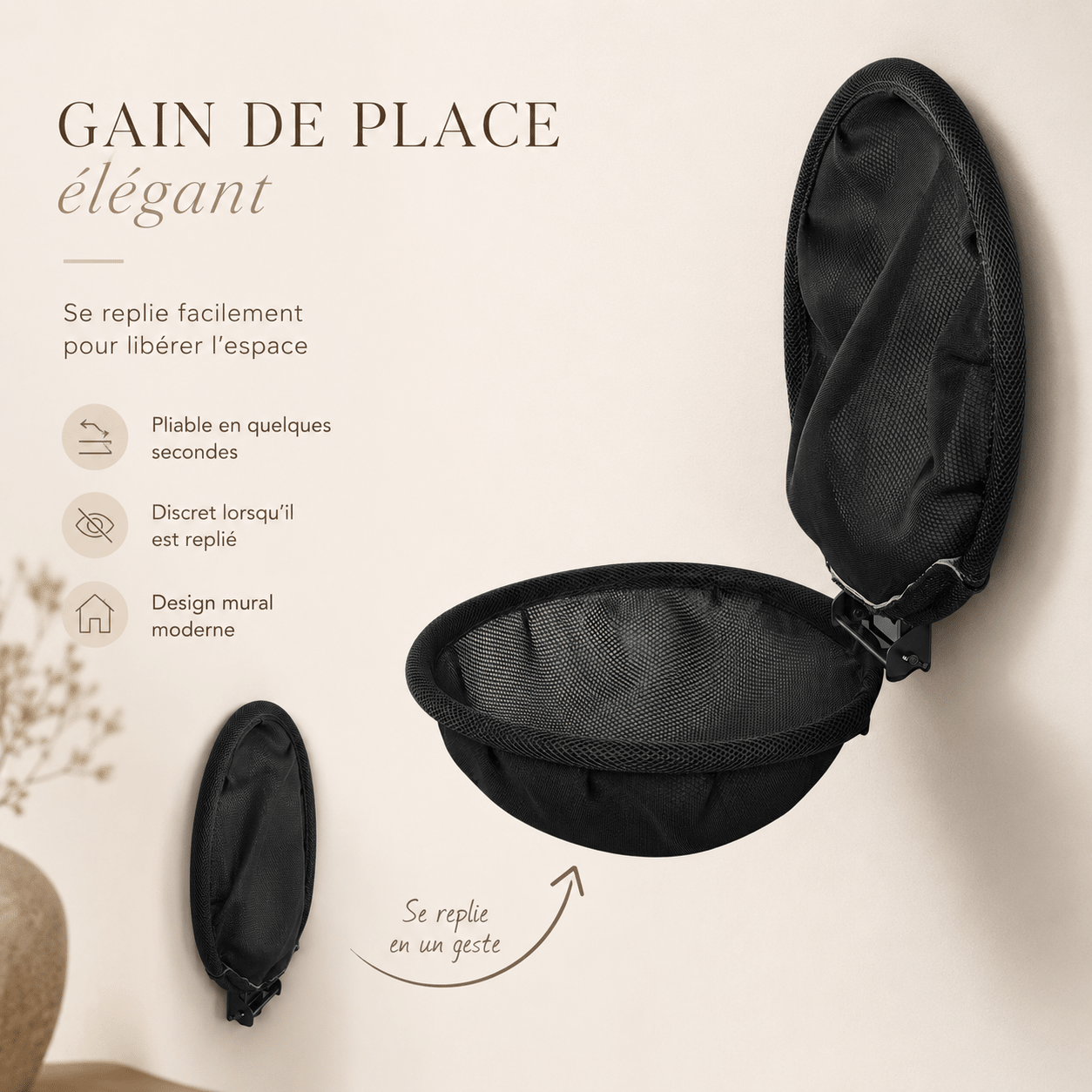hamac mural chat pliable pour gagner de l'espace