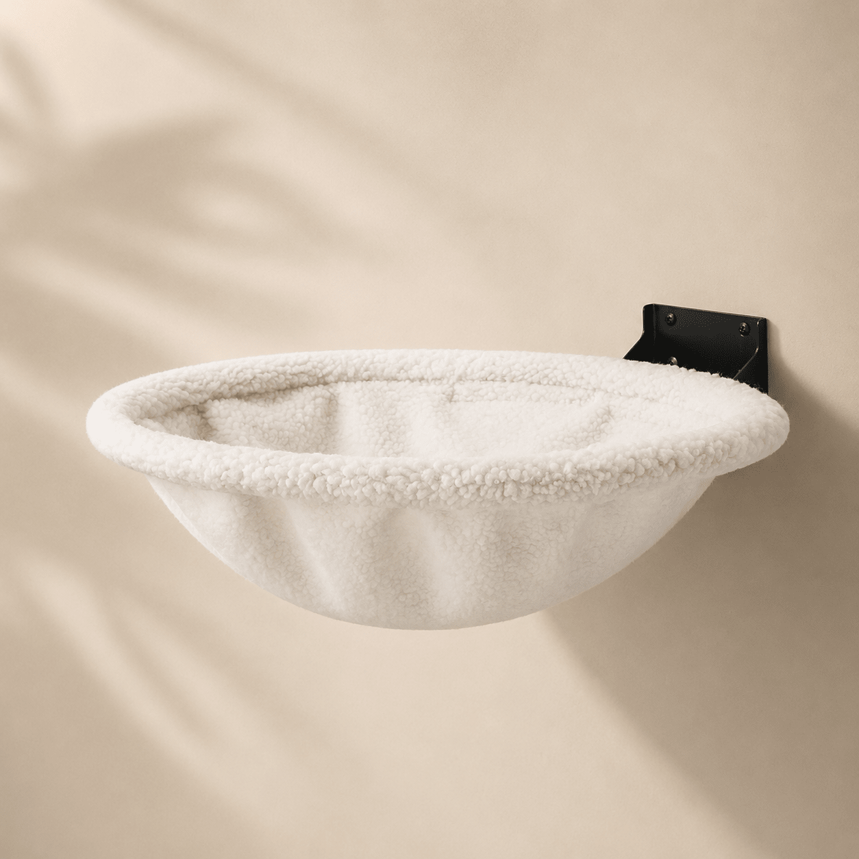 panier mural chat blanc en tissu doux suspendu au mur